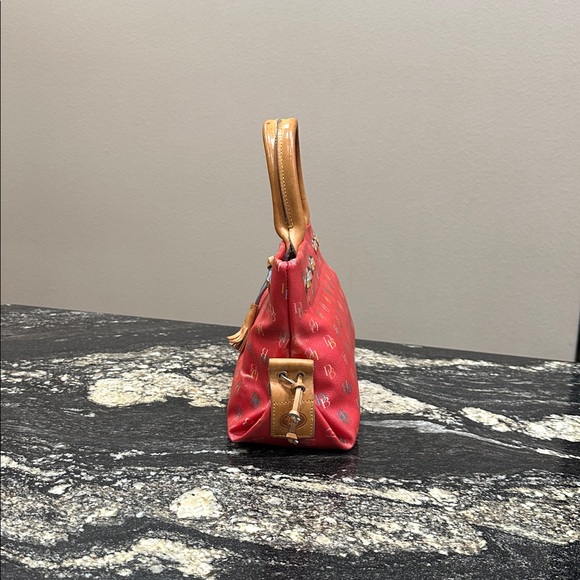 Dooney & Bourke Red Tote with Multicolor Monogram - Picture 4 of 13